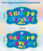 Izzy 'n' Dizzy Hanukkah Cutouts, Happy Hanukkah and Happy Chanukah Holiday Party Decoration (34 Piece)