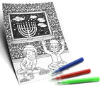 Hanukkah Velvet Art Kit - Includes 8" x 6" Board and 3 Markers (Non-Toxic) - Chanukah Arts and Crafts - Gifts and Games