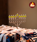 Menorah Jelled Oil Chanukah Lites - Small Round - 44 Pre-Filled Jelled Olive Oil Cup Candles - Quality Pure Olive Oil with Cotton Wicks in Glass Cup Burns Approx. 2 Hours