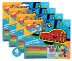 Izzy 'n' Dizzy Chanukah Velvet Art Kit - Includes 5 Markers, 1 Velvet Poster - 7" x 6"- Hanukkah Arts and Crafts - Gifts and Games- 4 Pack
