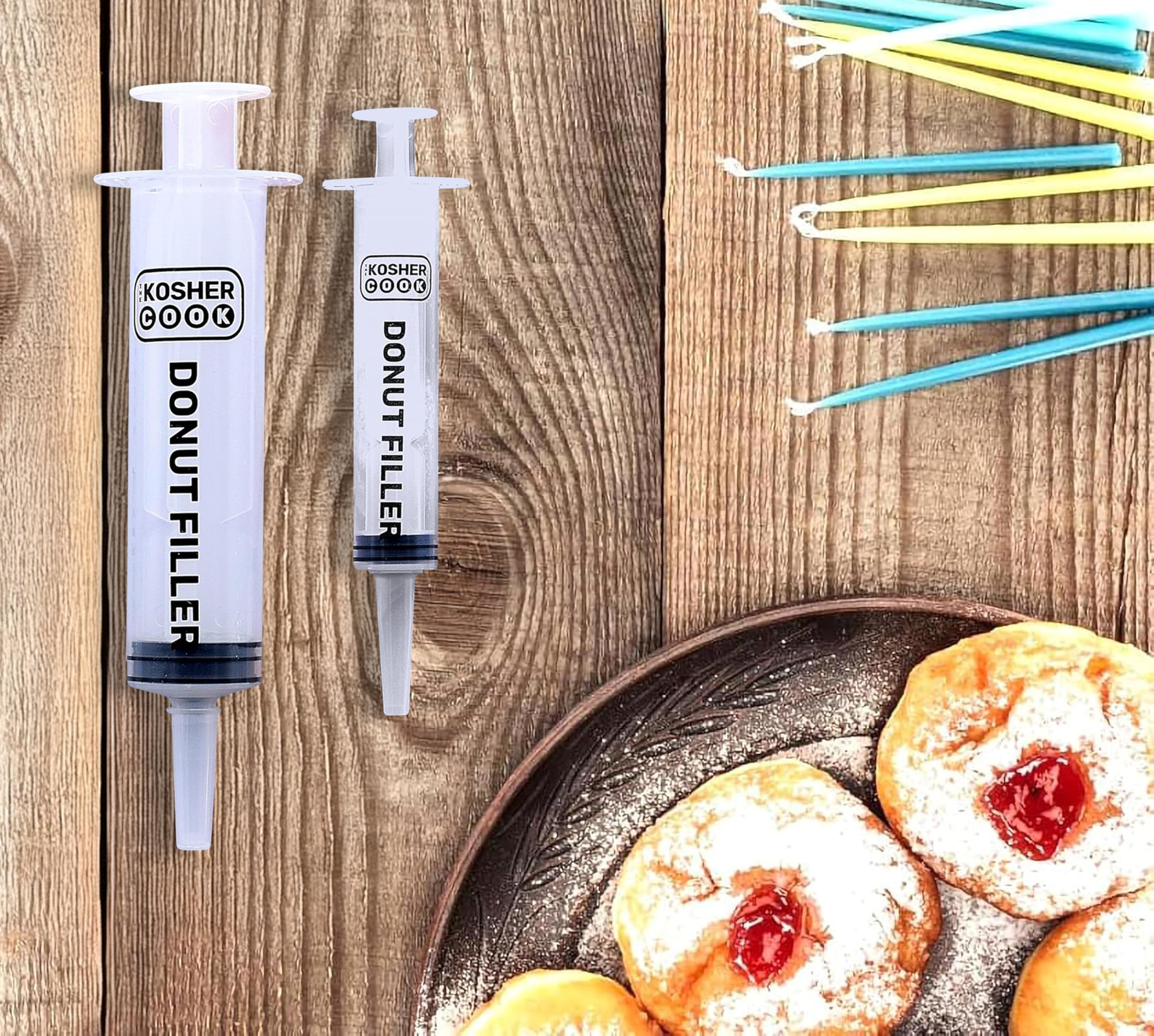 The Kosher Cook Set of 2 Donut Filling Injector - Kitchen Tools Pastry Injector - Plastic Durable Food Injector Syringe