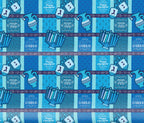 Izzy 'n' Dizzy Hanukkah Wrapping Paper - Metallic Blue Gift Wrap - 17 Inch x 144 Inch - Chanukah Gift Wrap - Dark Blue Print
