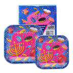 Izzy 'n' Dizzy Hanukkah Paper Goods Set, Small Plates and Napkins, Large (Serves 10)