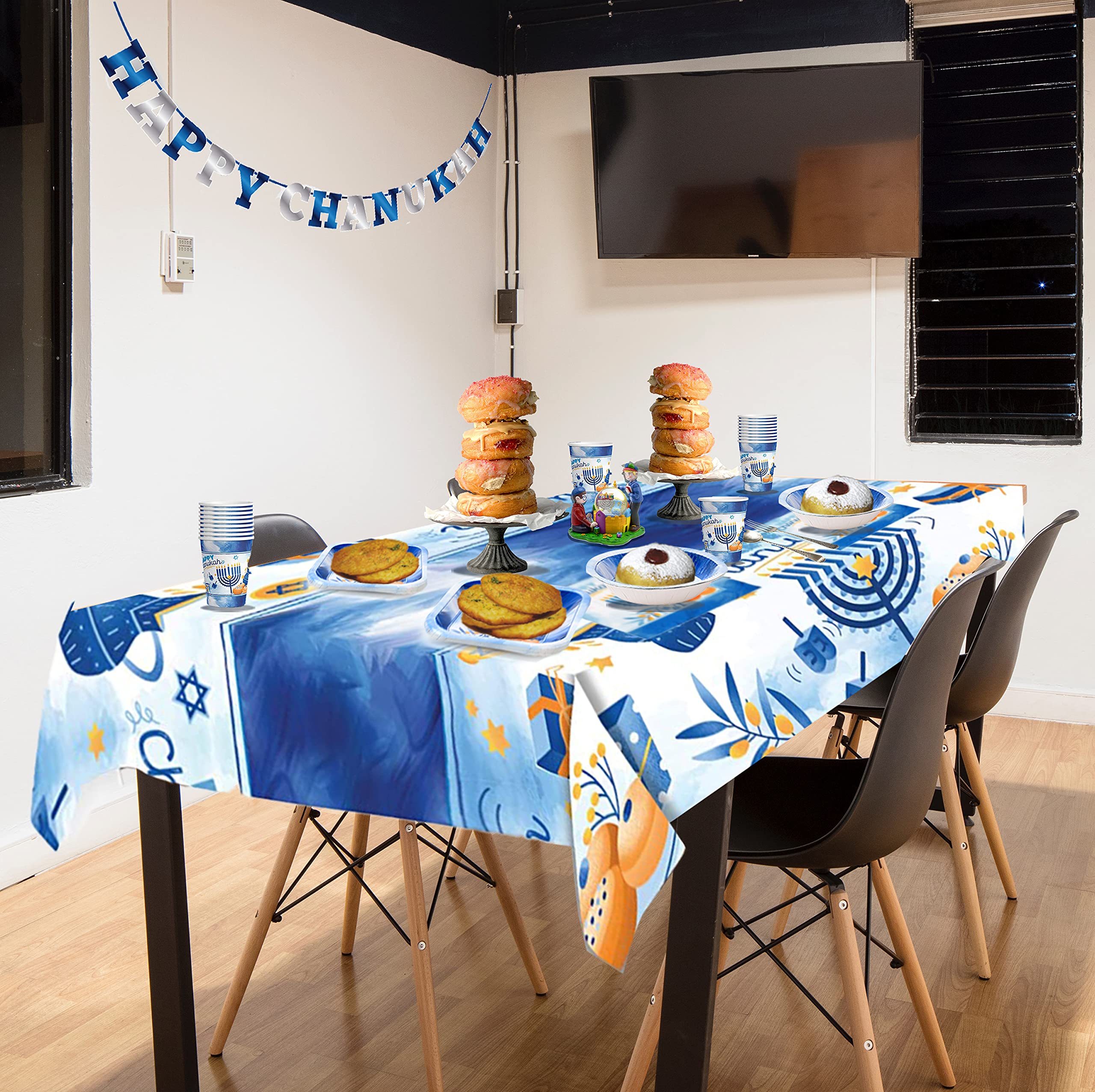 Izzy 'n' Dizzy Hanukkah Cups - 9 oz - 10 Pack - Hanukkah Paper Goods - Blue and White Chanukah Themed Party Supplies