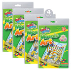 Hanukkah Mosaic Art Kit - 4 Pack - Includes 8" x 6" Board and Foam Squares - Chanukah Arts and Crafts - Gifts and Games