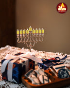 Ner Mitzvah Menorah Jelled Oil Cup Candles - Pre-Filled Hanukkah Chanukah Lights - Olive Oil with Cotton Wick in Glass Cup - Large Size, 44 per Pack, Burns Approx. 2.5 Hours