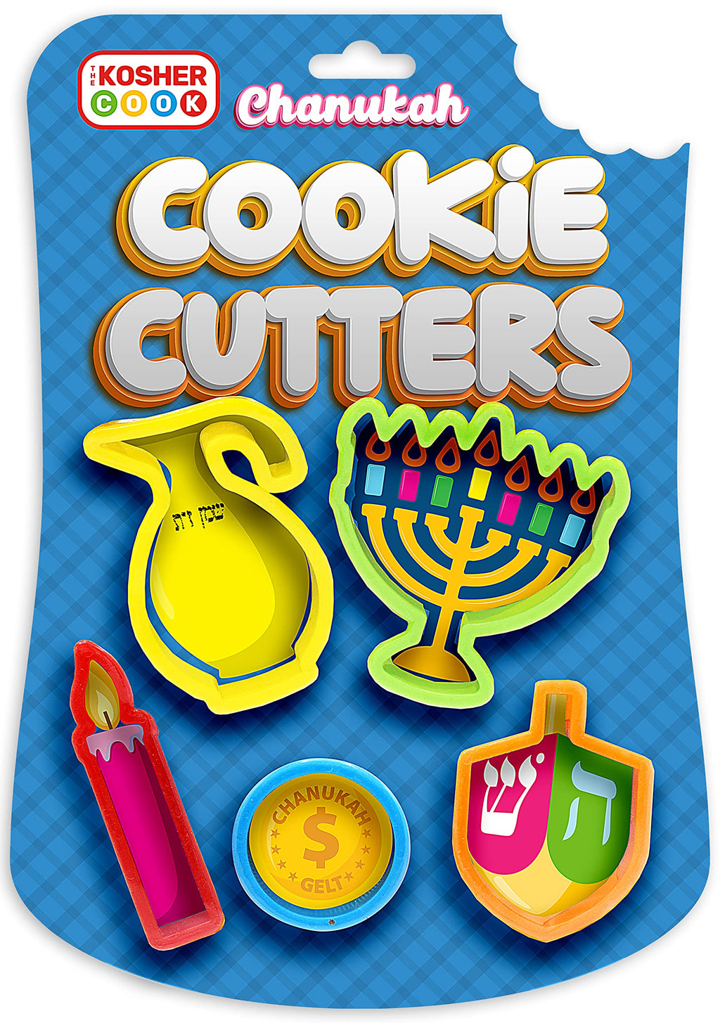 The Kosher Cook Hanukkah Plastic Chanukah Cookie Cutters, 5 Piece Set