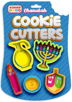 The Kosher Cook Hanukkah Plastic Chanukah Cookie Cutters, 5 Piece Set