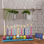 Rite Lite Chanukah Hand Painted Resin Cupcakes Menorah 11.50" Hanukkah Menorah