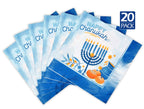 Izzy 'n' Dizzy Hanukkah Napkins, Hanukkah Paper Goods, Blue and White Chanukah Themed Party Supplies (Pack of 20)