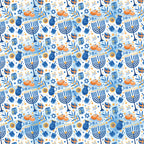 Izzy 'n' Dizzy Hanukkah Wrapping Paper - Extra Wide Blue Gift Wrap - 30 Inch x 144 Inch - Hanukkah Gift Wrap - Light Print