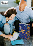 The Hanukkah Company Gift Bags - Chanukah Gift Bags, 4 Assorted Hannukah Designs - 5 x 8 Inch - Blue, Small (Pack of 4)