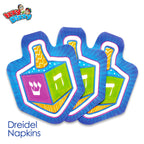 Izzy 'n' Dizzy Hanukkah Napkins - Hanukkah Paper Goods - Dreidel Shaped - 10 Pack